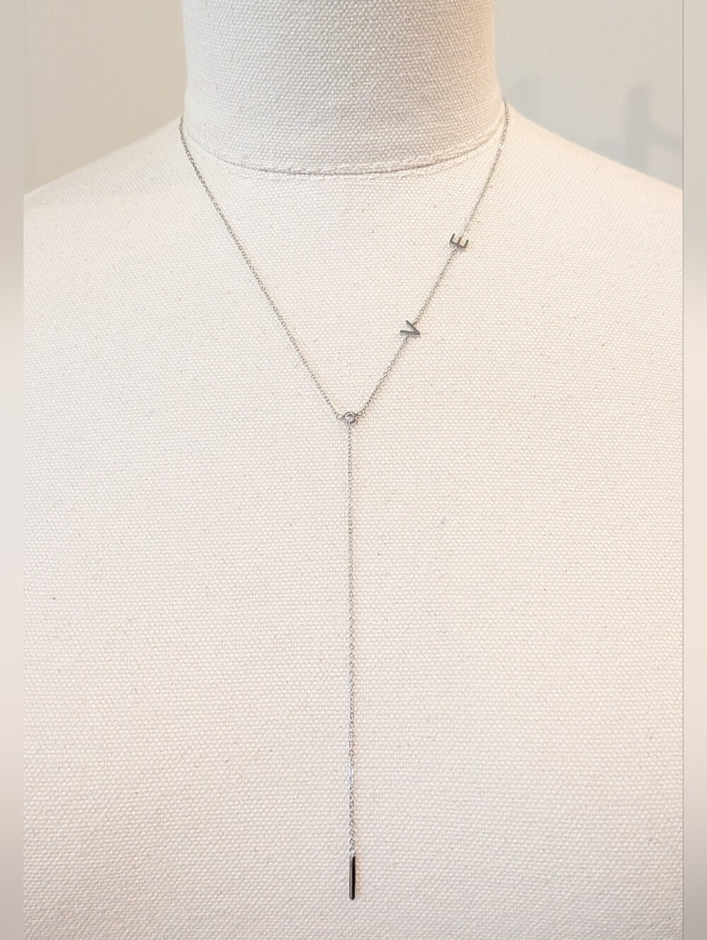 Jennifer Zeuner Silver Love Lariat Y-Necklace NWT